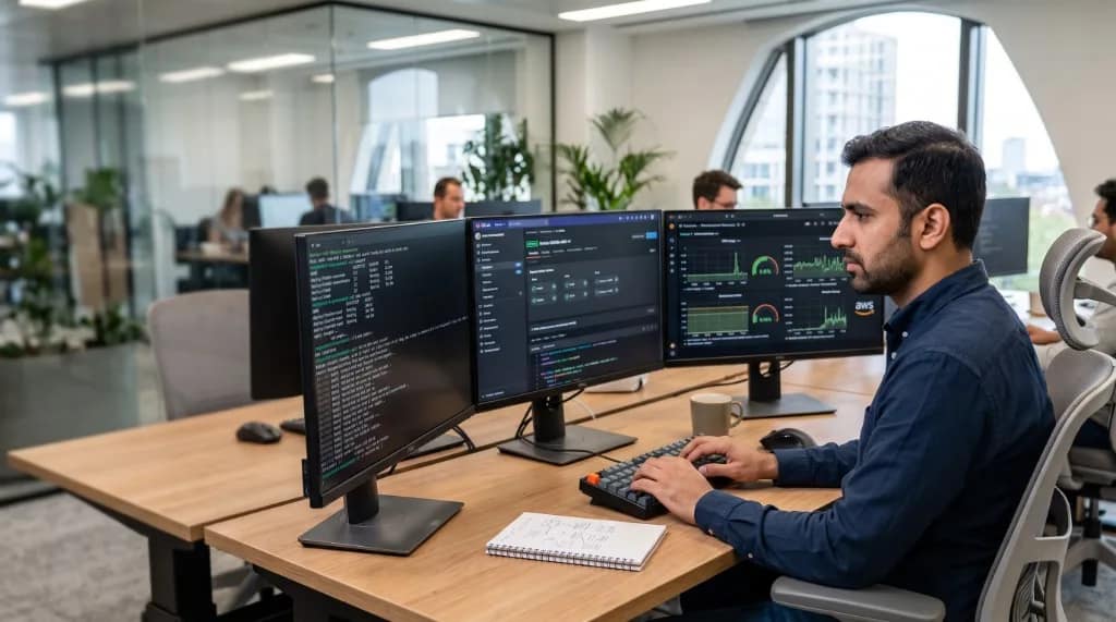 Blockchain engineer working on secure smart contract systems