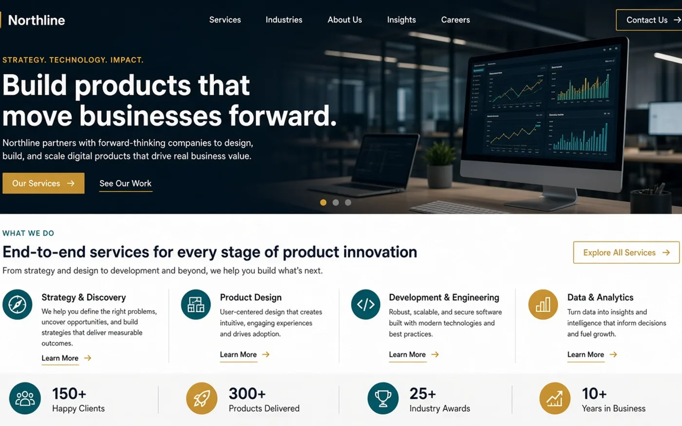 Corporate business marketing website